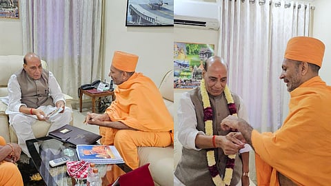 Defence Minister Rajnath Singh met BAPS saints in Nashik and extended Diwali greetings
