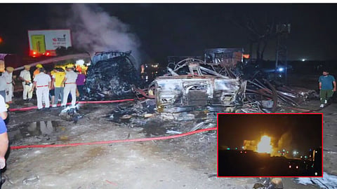 Jaipur-Ajmer Highway Fire Accident