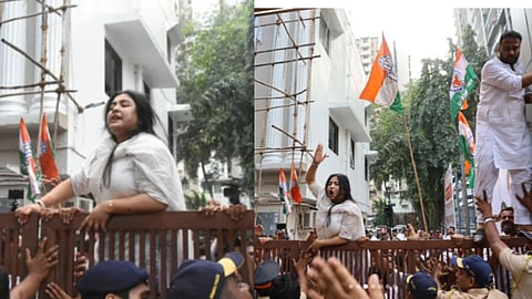 मुंबई युवा कांग्रेस दादर तिलक भवन आंदोलन (pic credit;p social media)