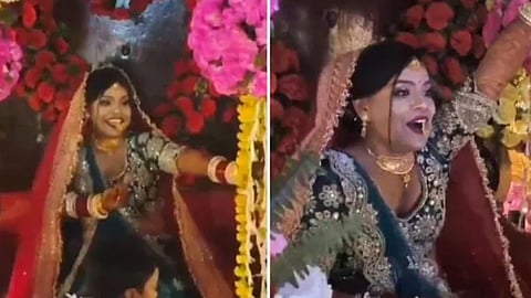 A bride in Prayagraj broke tradition by leading her own baraat, stunning locals and going viral online.