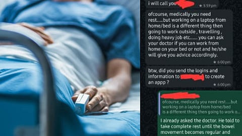 An Indian employee recovering from surgery alleged that their manager kept pressuring them to work despite an approved medical leave.
