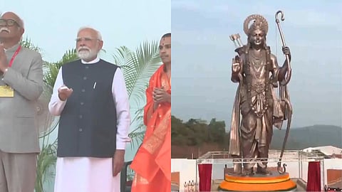 PM Modi unveils 77-feet tall bronze statue of Lord Rama Goa attend Jeevottama Math celebrations