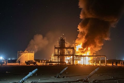 Iraq's largest gas field hit by rockets, plunging the entire region into darkness and screaming.