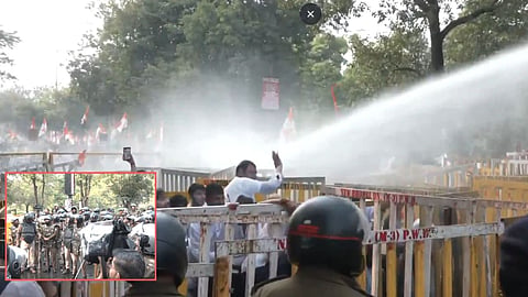 mp bhopal-youth-congress-protest-water-cannon-yash-ghanghoria-vote-theft-news