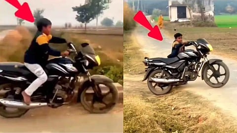 A viral video showing a minor riding a bike on a busy road has angered social media users, raising serious concerns over safety and parental negligence.