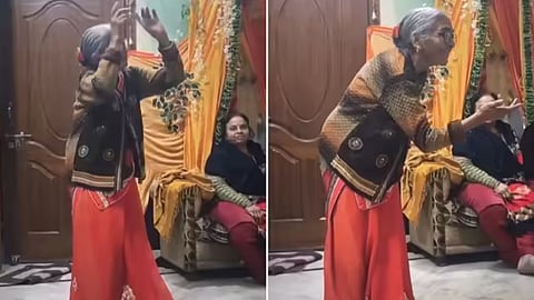 A grandmother dancing joyfully to the classic song ‘Jhumka Gira Re’ has gone viral, proving age is just a number.