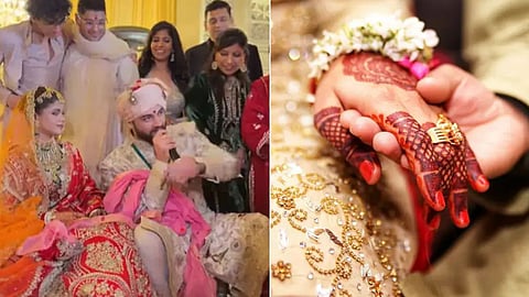In a Delhi wedding, groom Mayank added a funny “8th vow,” saying he will set the room’s AC temperature, leaving everyone laughing.