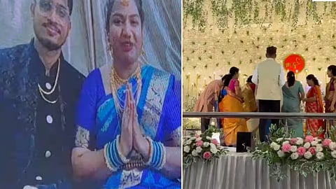 Due to Indigo flight cancellations, the couple couldn’t reach Hubli and attended their reception online.