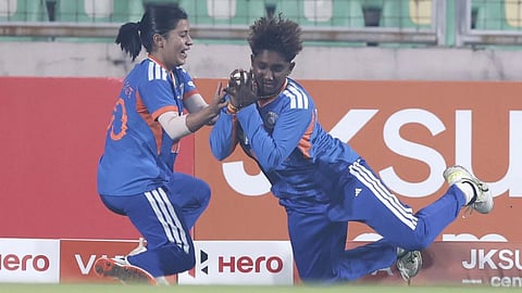 Kamalini's first catch in International Cricket