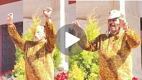 Sharad Sonawane In Leopard Costume Viral Video