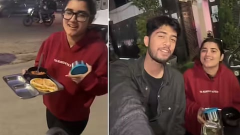 A homesick boy was comforted by his friend Navya, who treated him to warm carrot halwa, touching hearts online.