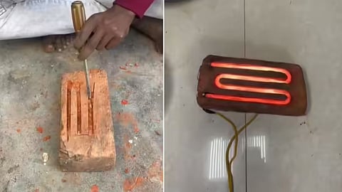 A viral video showing a brick-made electric heater has amazed users, though many are calling it a dangerous jugaad.
