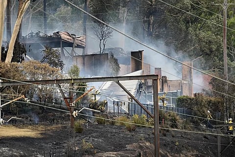 Australia is burning! A massive wildfire engulfs 40 homes, and a firefighter dies tragically.