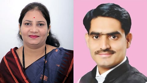 Akola Mayor Sharda Khedkar and Deputy Mayor Amol Goge