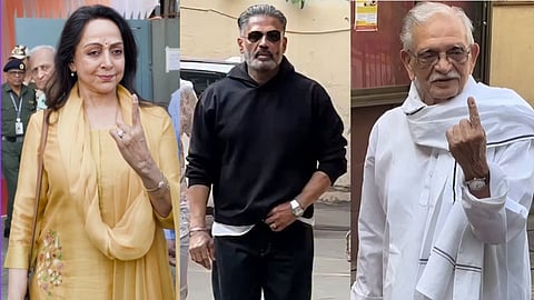 Nana Patekar, Hema Malini, and Sunil Shetty cast their votes, emphasizing the power of democracy
