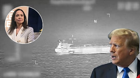 Ahead of the lunch meeting between Trump and Machado, the US takes major action, seizing Venezuela's sixth oil tanker, the 'Veronica'.