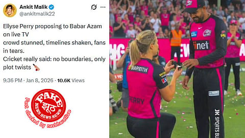 Claims that Ellyse Perry proposed to Babar Azam went viral on social media, but fact-checking confirmed the story to be completely false.