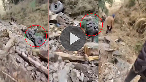 doda accident horrific video vehicle slips off road parts scattered hundreds of feet