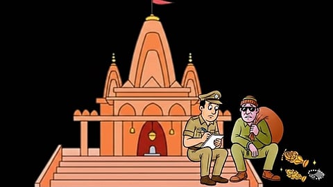 Security lapse questioned: Thieves steal jewelry and donation box from Hanuman temple in a midnight robbery.