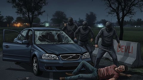 In a case of old rivalry, a young man was subjected to a life-threatening attack; his car was vandalized, and he was forcibly taken to Deoli and beaten; a case has been registered against four people.