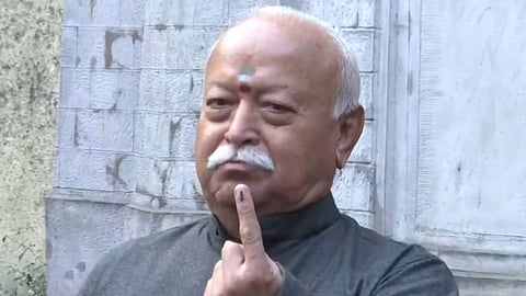 RSS Chief Mohan Bhagwat votes in Nagpur NMC polls 2026