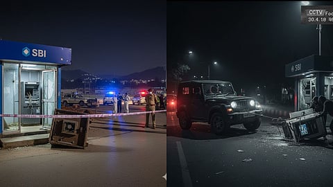 ATM stolen in a dramatic, movie-style heist in Satana; thieves uprooted the entire machine using a jeep; the incident was captured on CCTV