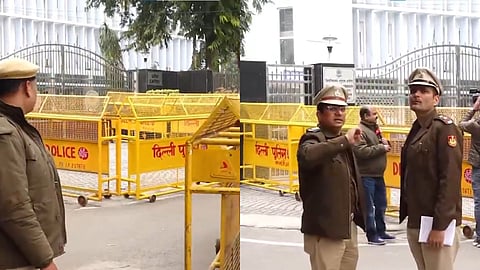 Protests outside the UGC headquarters in Delhi
