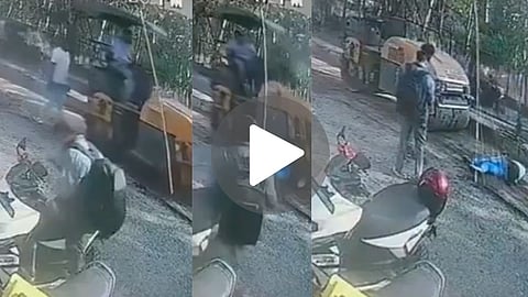 Pimpri-Chinchwad assistant engineer busy on mobile crushed to death by a road roller video