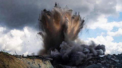 Heavy blasting at WCL's Ekona coal mine causes house collapse in Marda village, Chandrapur.