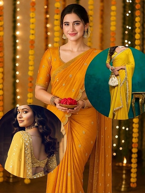 yellow saree for makar sankranti