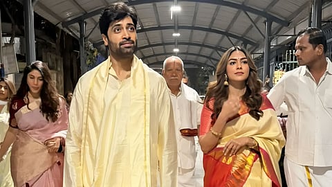 Mrunal Thakur and Adivi Sesh film Dacoit Visit, Tirumala Temple Darshan