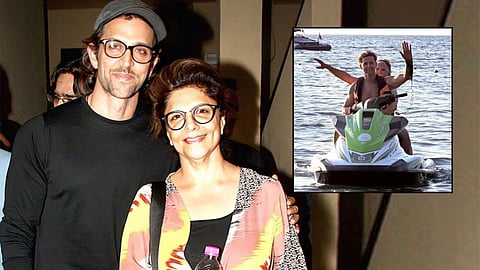 hrithik roshan mother pinky roshan jet ski fun post