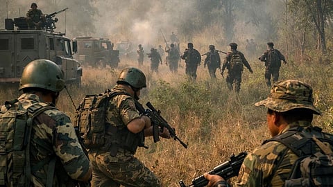 security forces target 300 naxals chhattisgarh telangana border