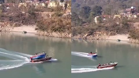 rafting accident in uttarakhand one boat crashes over another scary-video