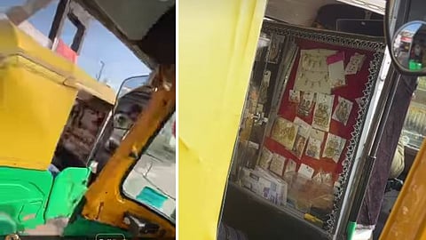 An auto driver impressed the internet by running a jewellery side business from the back seat of his auto.