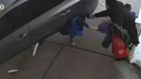 A speeding car crashed into a preschool wall in New Jersey, injuring a mother and her children.