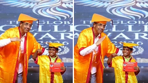 A principal repeating a child’s ‘Pushpa’ step at a Tamil Nadu school convocation has gone viral online.