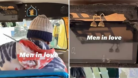 An auto driver hanging his wife’s earrings in his vehicle has redefined simple and true love online.