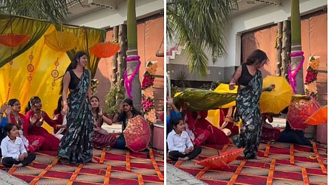 A tent fell on a girl during a Haldi dance, video goes viral.