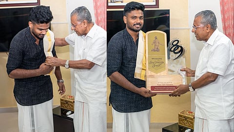 CM Pinarayi honored Sanju Samson