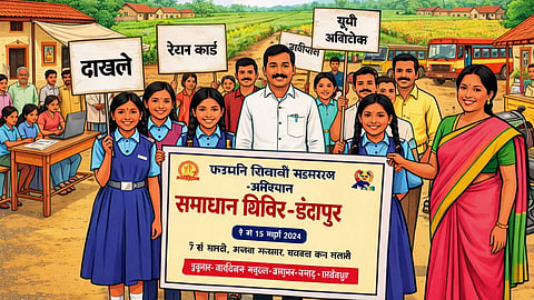 'Maharajaswa Abhiyan' to start in Indapur from March 7. Special camps across 12 centers will provide on-the-spot solutions for revenue and government services until May 15.