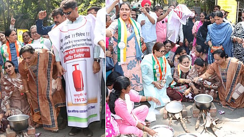 NCP Sharad Pawar Chulha Jalao Protest