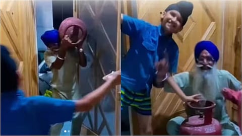 Kids celebrating a gas cylinder arrival shows how small moments bring big happiness.