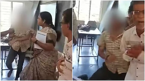 A Class 10 student allegedly punched a teacher after an argument at a government school in Andhra Pradesh, and the video went viral.