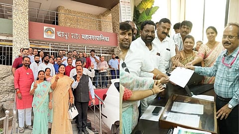 High-stakes Standing Committee Chairman election in Chandrapur Municipal Corporation. Manasvi Girhe (UBT-BJP alliance) vs Vasanta Deshmukh (Congress). Election on March 16.