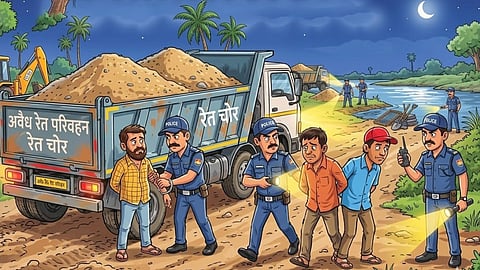 Chhatrapati Sambhajinagar: Police crackdown on illegal sand transportation in Kannada tehsil, seizes goods and tractors worth lakhs