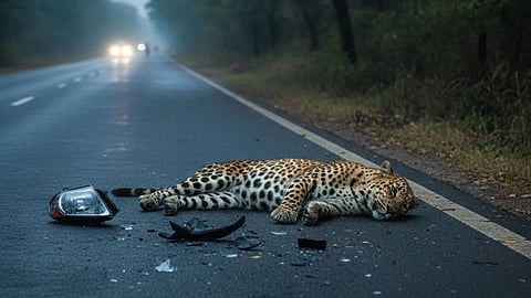 A wounded leopard attacked three villagers in Jambharda, Gadchiroli, before succumbing to its injuries. Possible tiger-leopard fight suspected.