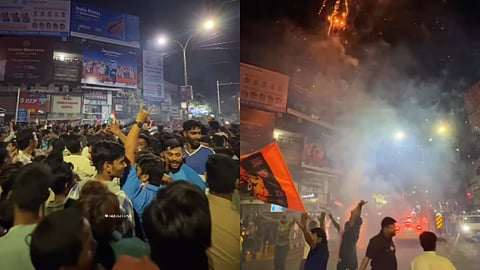 Nagpur turns into a Diwali celebration as India defeats NZ to become T20 World Champions. Firecrackers and flags at Sitabuldi, Dharampeth & more. Full report.