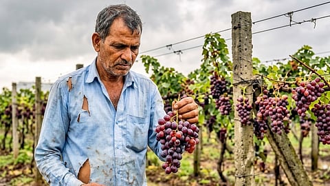 Weather Takes a Turn in Nashik: Rain and Hail Raise Farmers' Concerns; Grape and Onion Crops at Risk