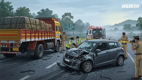 A 26-year-old IT professional died and four others were critically injured after their car rammed into a trailer on the Mumbai-Nashik Highway near Kharegaon toll plaza.